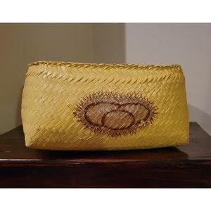 Vintage handwoven potato basket